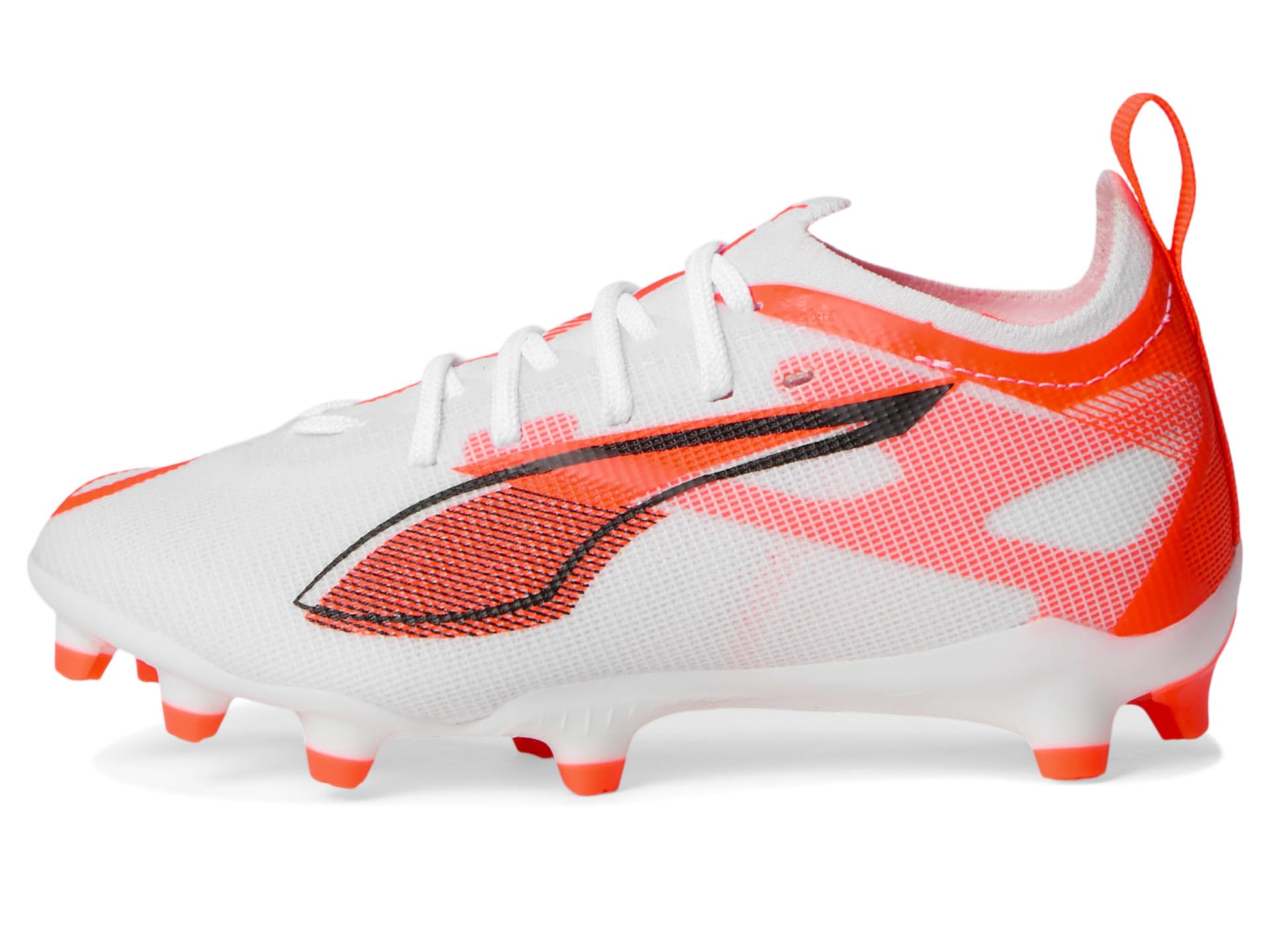 Кроссовки PUMA Kids Ultra 5 Pro Firm Ground/Artificial Ground, PUMA White/PUMA Black/Glowing Red — фото 4