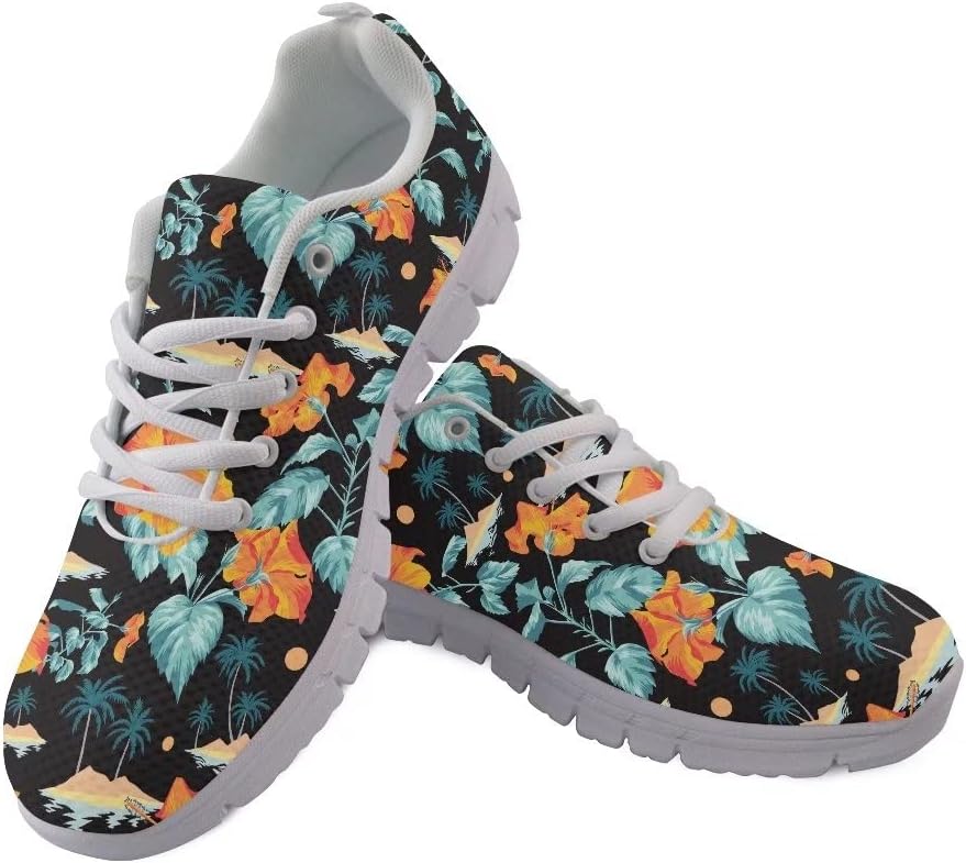 

Мужские кроссовки GIFTPUZZ с шнуровкой, спортивные, сетчатые, дышащие, повседневные, Fashion Floral Leaves