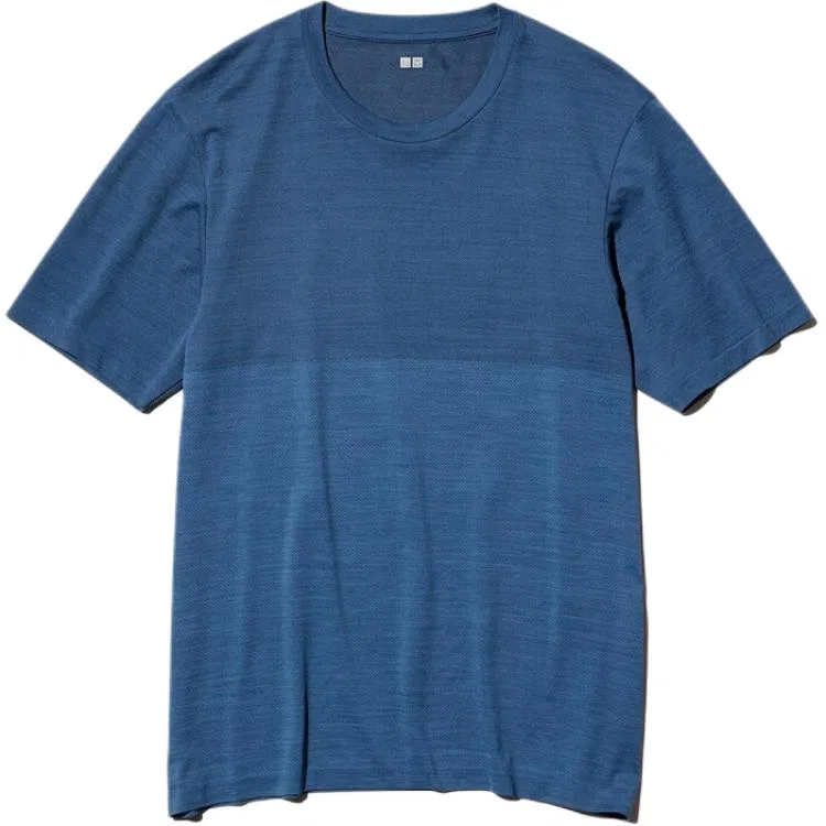Футболка SS26 унисекс морской синий, круглый вырез UNIQLO, Sea Blue