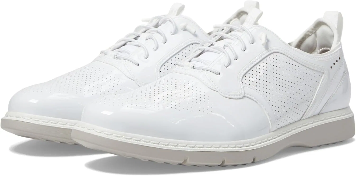 Оксфорды Stacy Adams Herren Spyre с гладким носком и эластичной шнуровкой, White Patent Leather Look