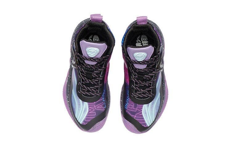 Баскетбольные кроссовки Pioneer Team Kids GS Mid-top, черные/кристаллические, аметистовые Lining Young — фото 4