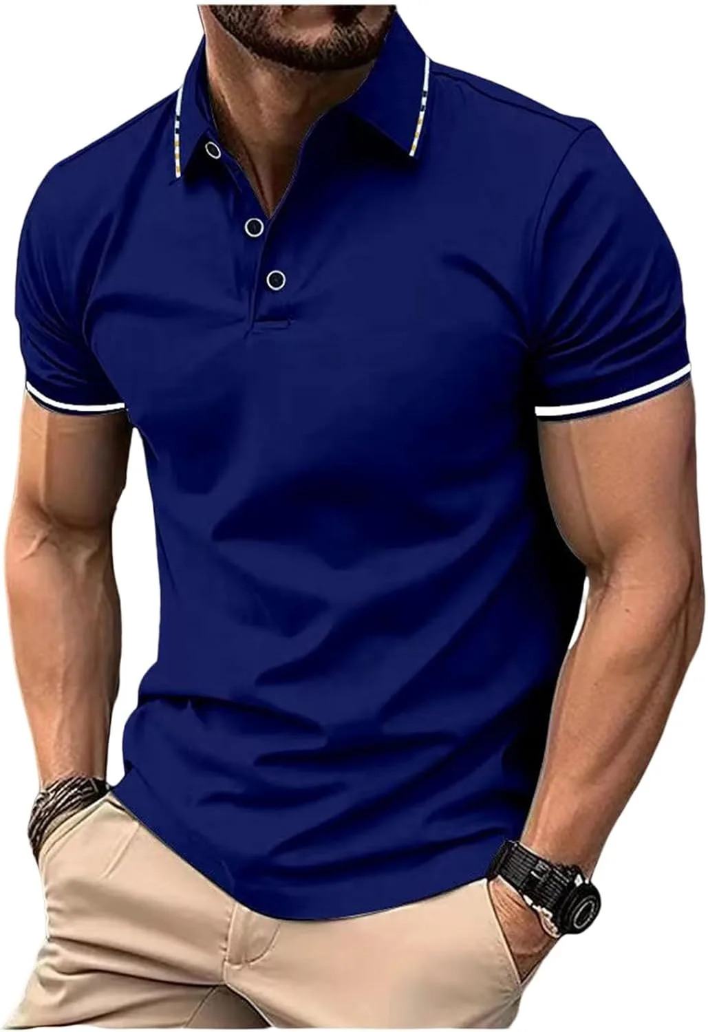 

Футболка-поло Casual для мужчин Big and Tall с коротким рукавом Thatrich