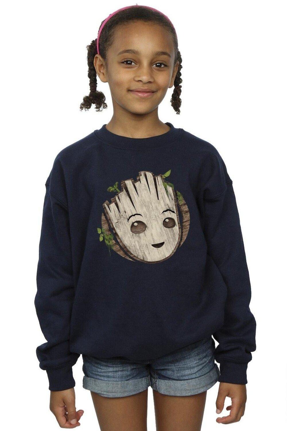 

Толстовка с деревянной головой I Am Groot Marvel, темно-синий