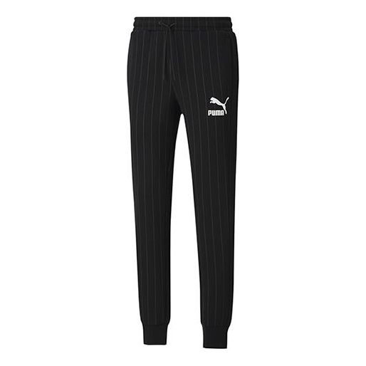 

Повседневные брюки PUMA Pinstripe Casual Fleece Lined Long Pants Black 530178-01