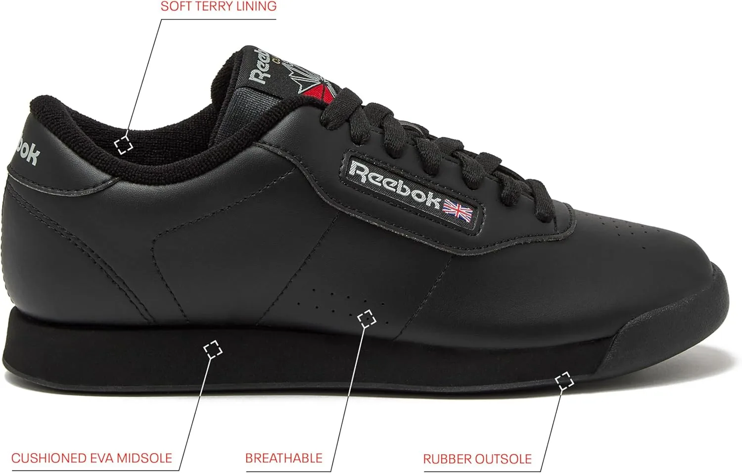 Reebok, мужские классические нейлоновые кроссовки, черный — фото 2