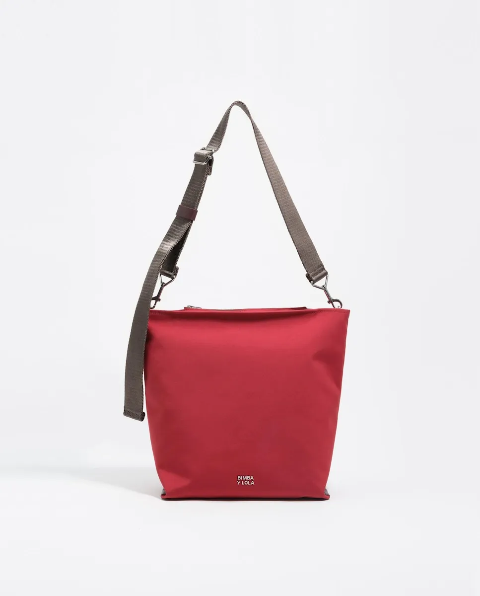 

Большая женская сумка через плечо Pug, нейлон Bimba y Lola, красный