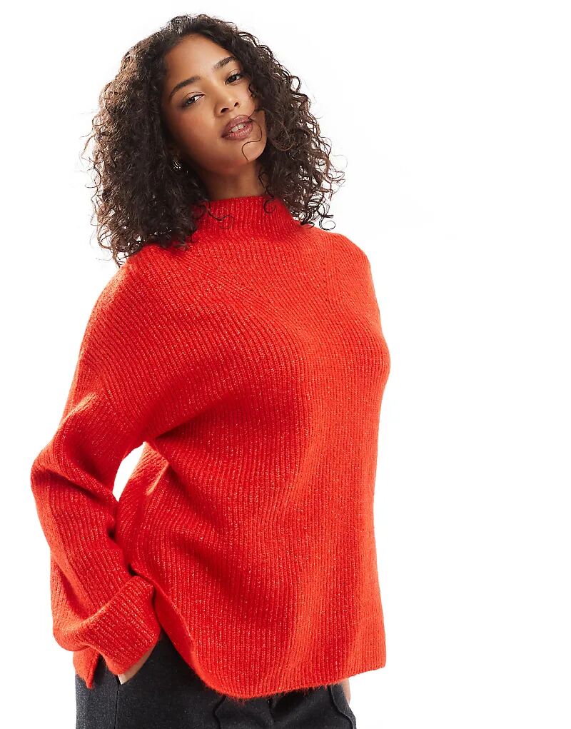 

Джемпер с высоким воротом и широкими рукавами красного цвета Pimkie