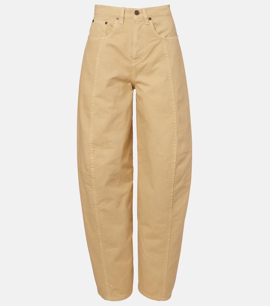 

Джинсы с завышенной талией и расклешенными штанинами Victoria Beckham, Butter Yellow Garment Dye