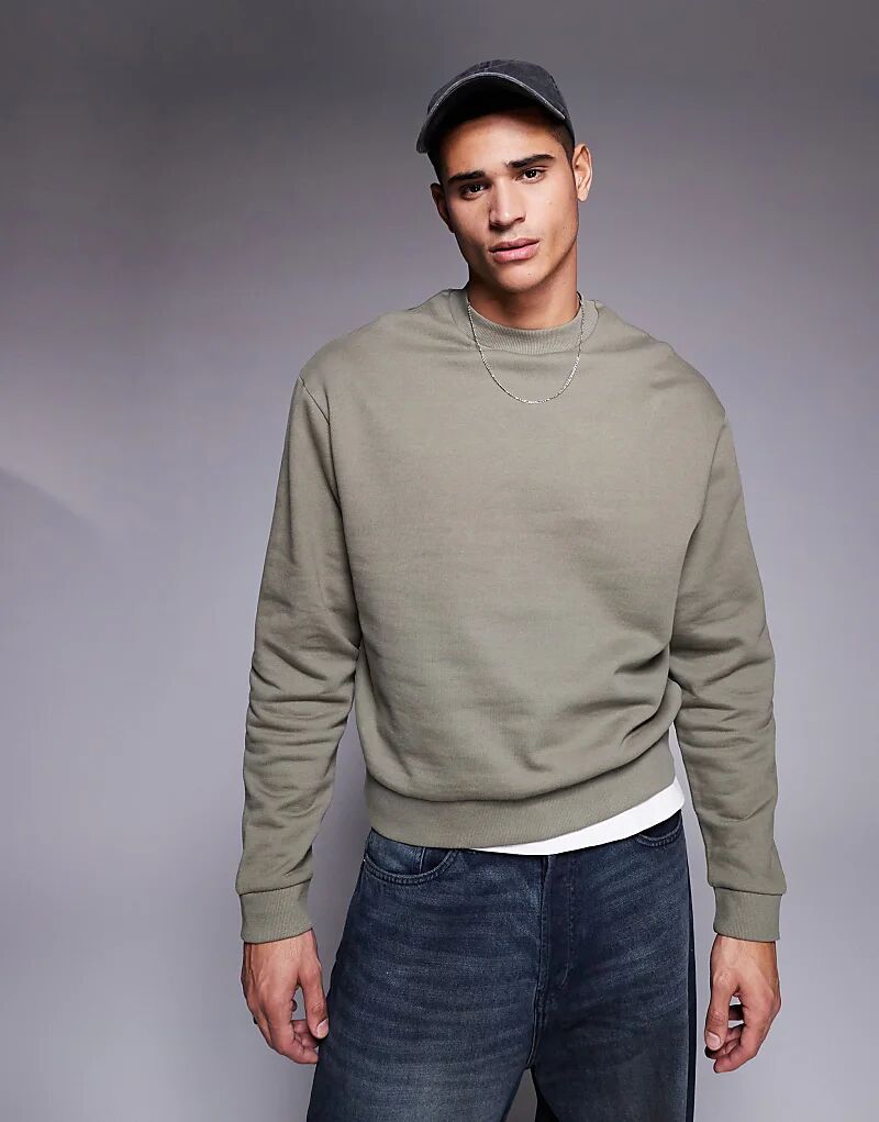 

Толстовка свободного кроя в стиле оверсайз цвета хаки ASOS DESIGN
