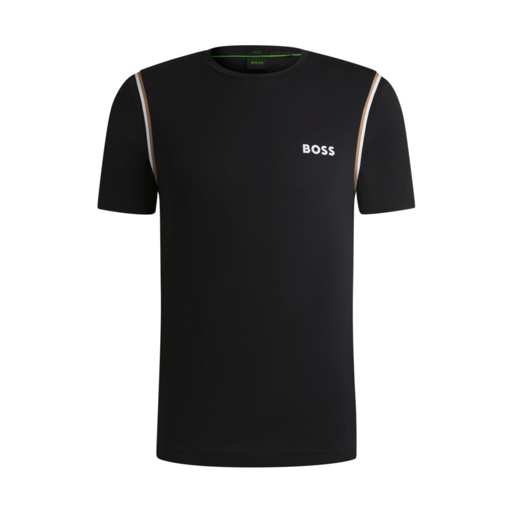 

Футболка Active с вафельной структурой и фирменными полосками BOSS, черный