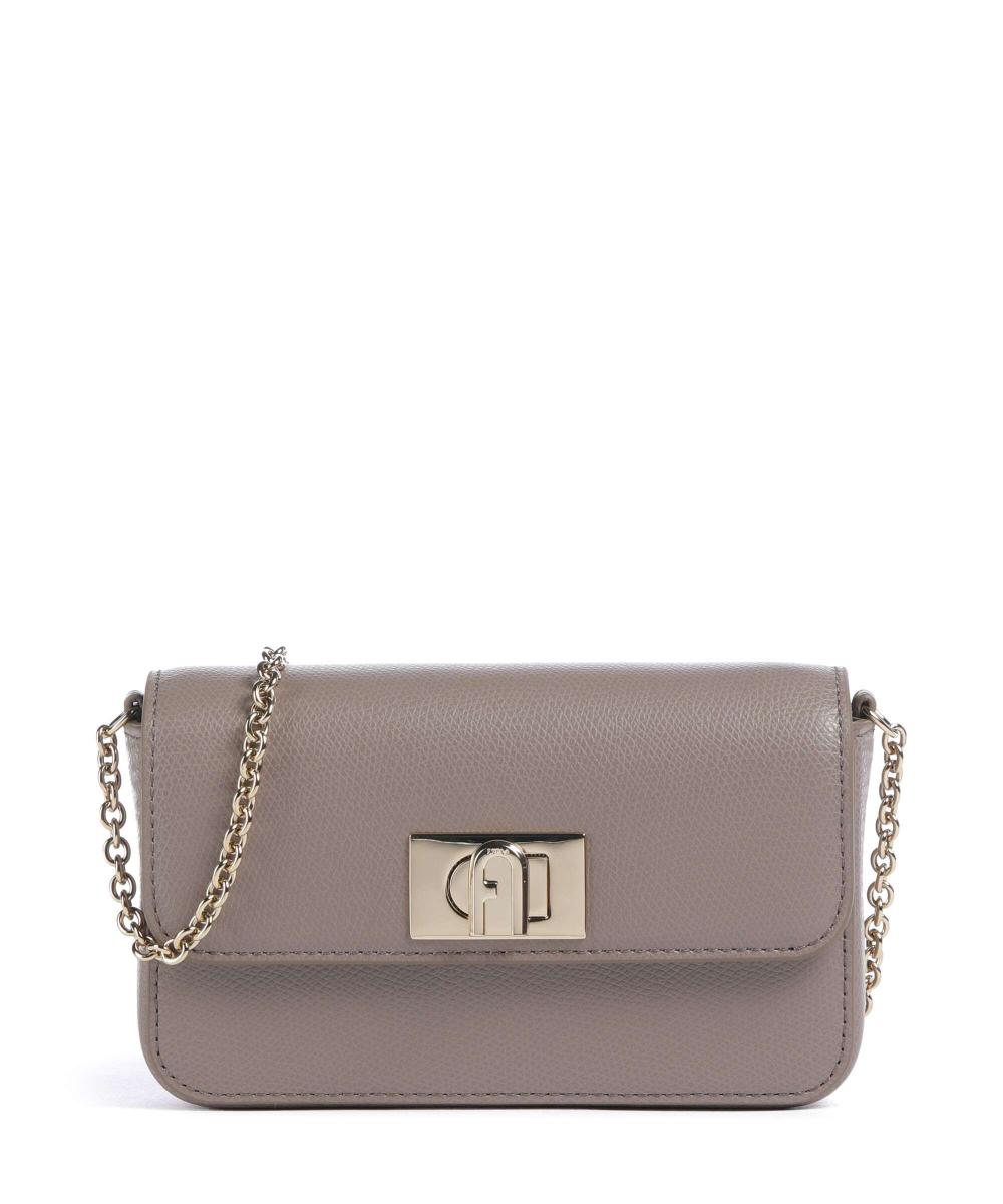 

1927 мини-сумка через плечо из зернистой кожи Furla, коричневый