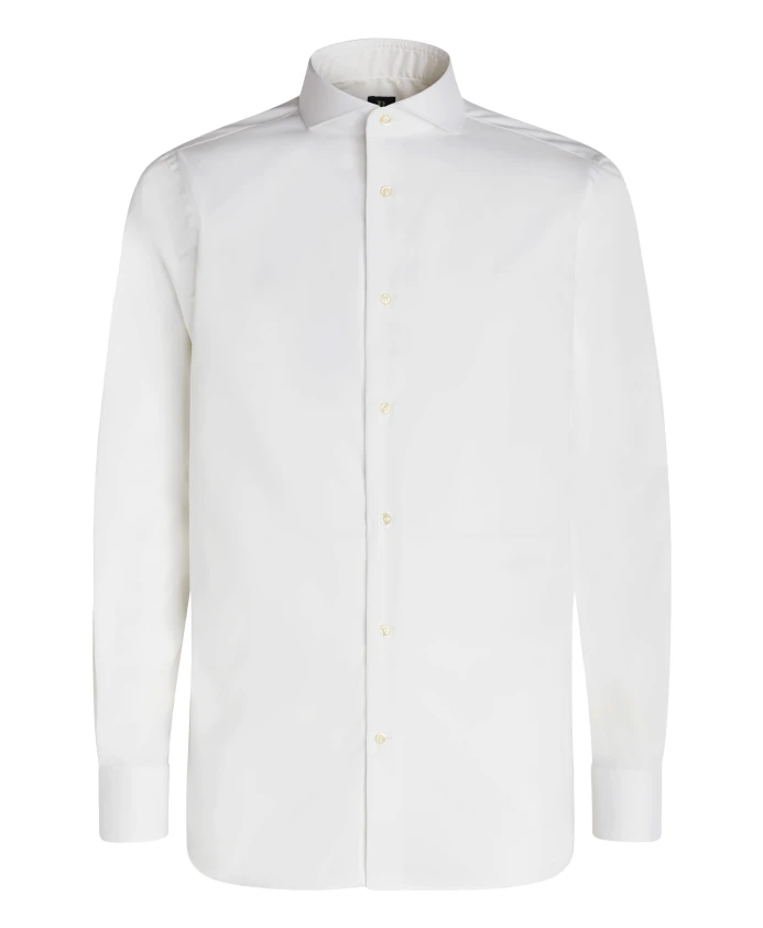 

Рубашка из хлопка стандартного кроя с мелкими деталями Boggi Milano, белый