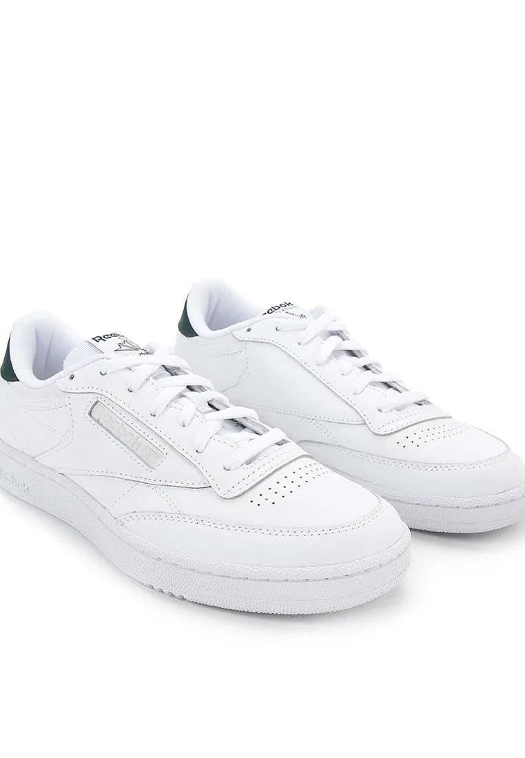 Кроссовки мужские, кожаные, Club C 85, Reebok, белый/зеленый/серый — фото 2