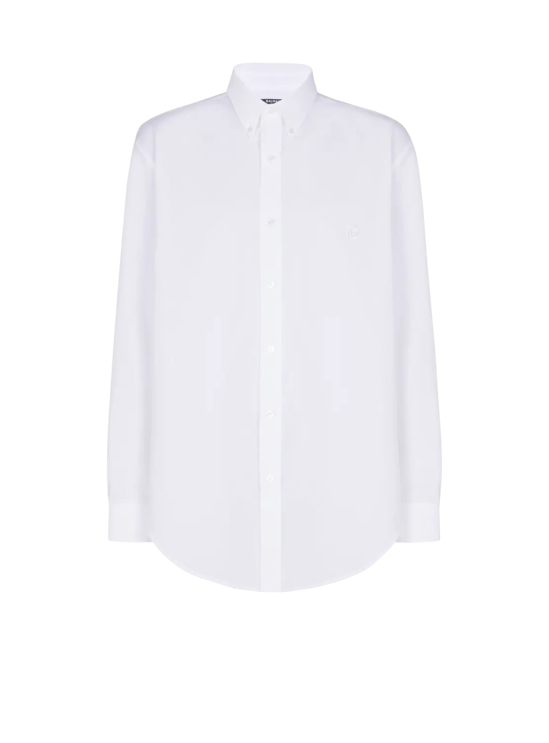 

Рубашка из хлопкового поплина Balmain, белый/черный