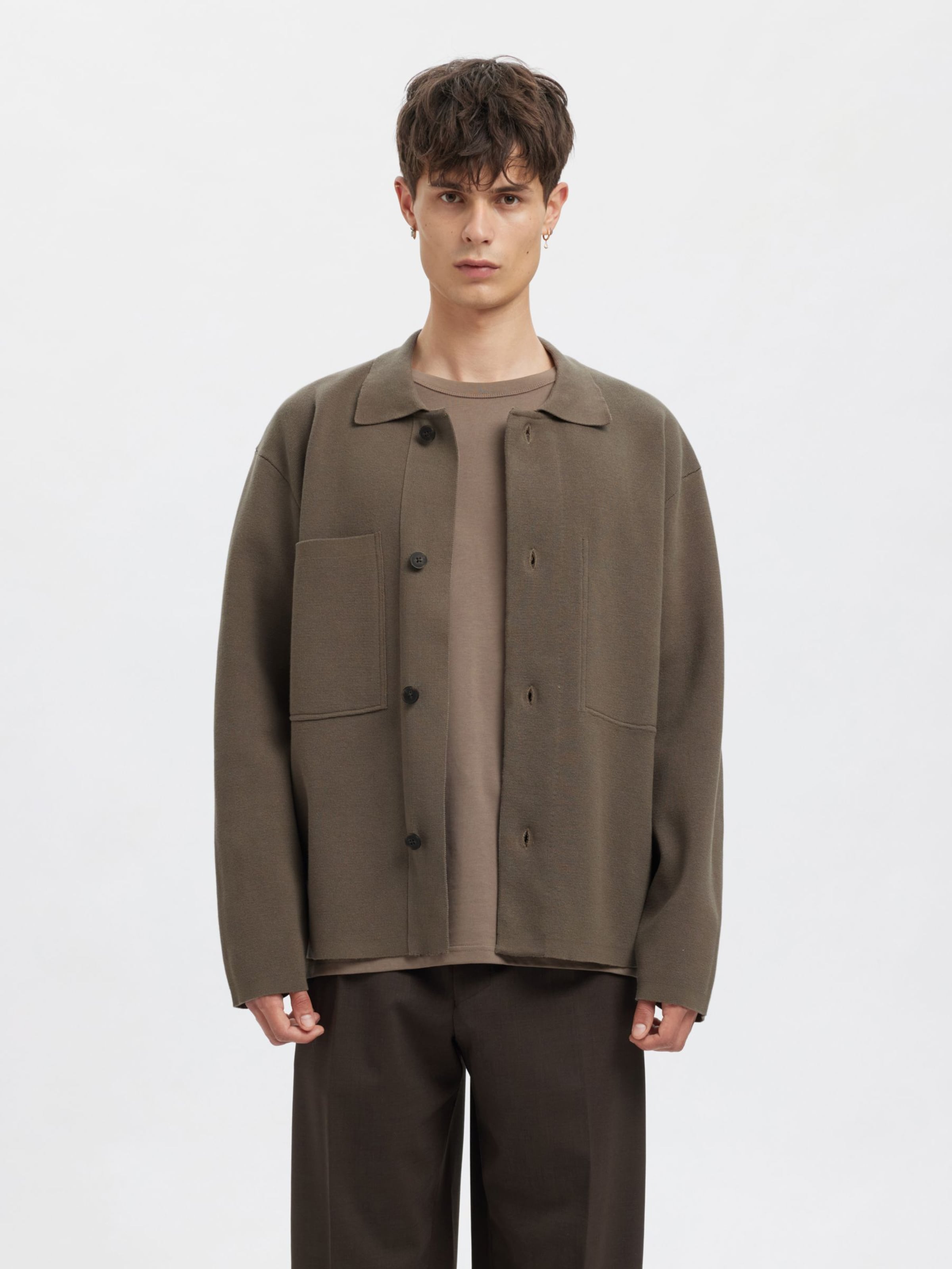 

SELECTED Вязаный кардиган в грязном цвете