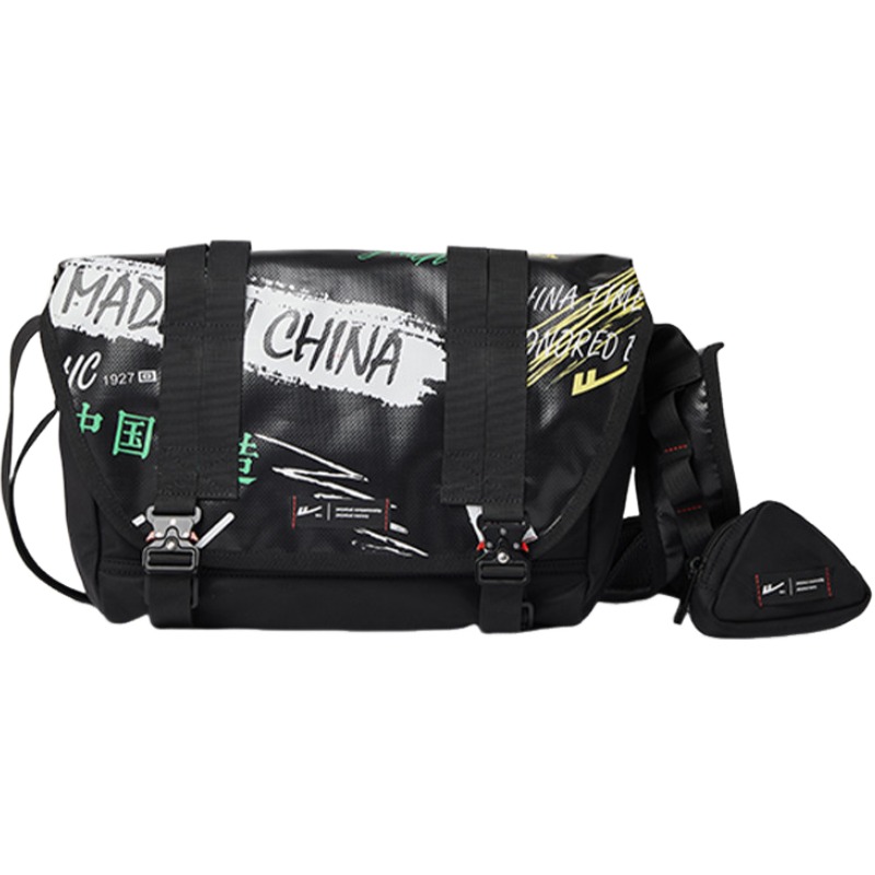 

WARRIOR Нейлоновая кроссбоди сумка, большая сумка через плечо унисекс Black