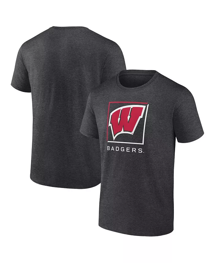 

Мужская футболка Wisconsin Badgers Fundamentals Halved Team цвета древесного угля Fanatics
