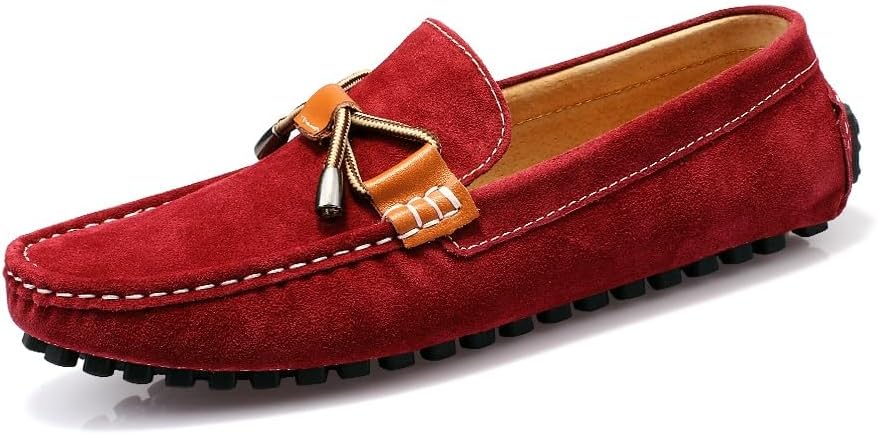 

Мужские лоферы JIADELI из нубука, кожаные, с деталями строчки, противоскользящие, с плоским каблуком, гибкие модные слипоны, красный