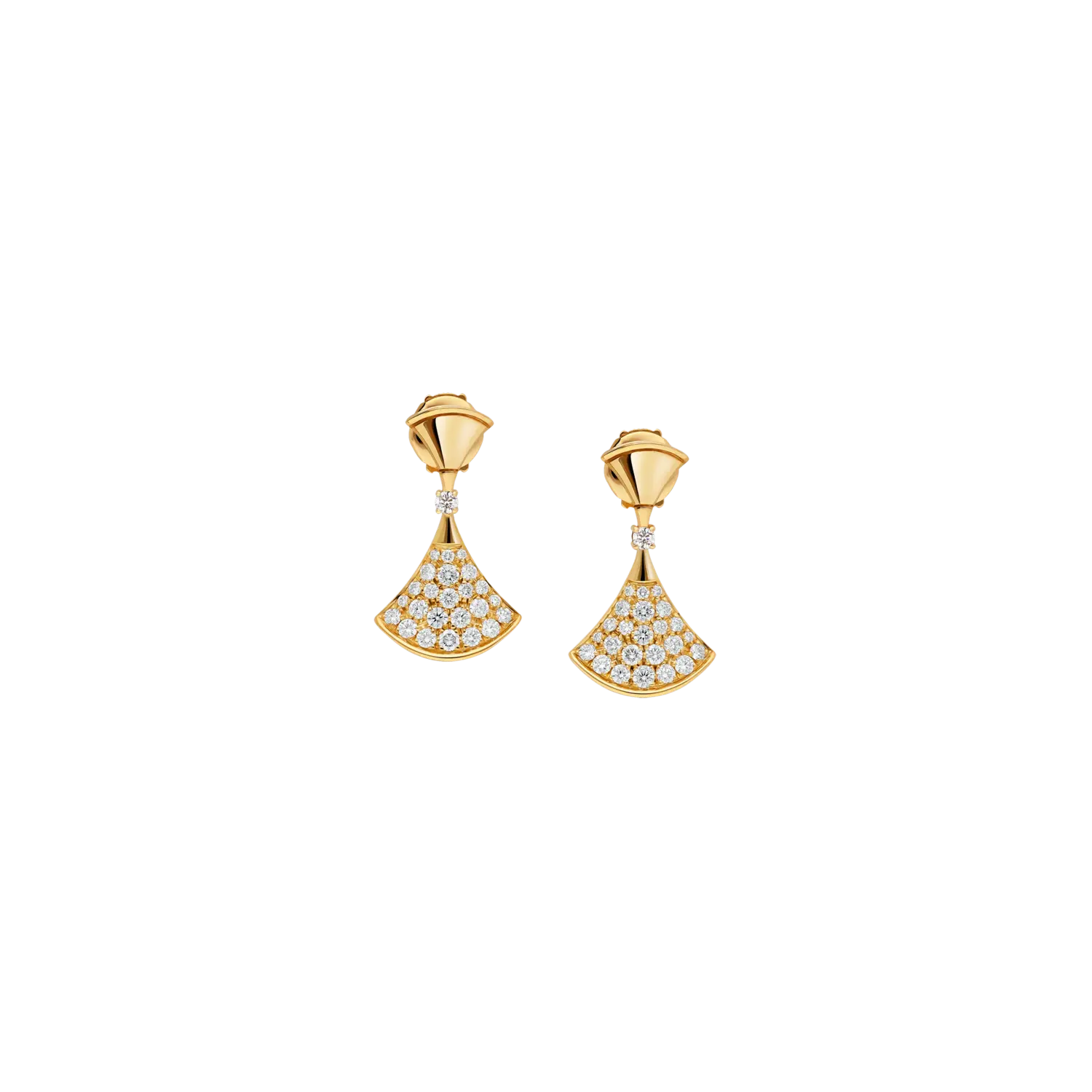 

Серьги divas' dream из желтого золота с бриллиантом и паве из бриллиантов. BULGARI