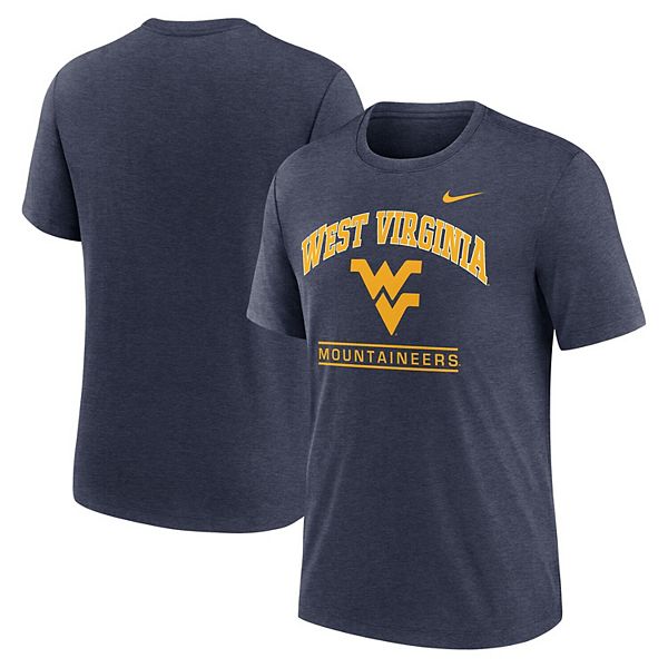 

Мужская футболка navy west virginia mountaineers arch over logo tri-blend Nike