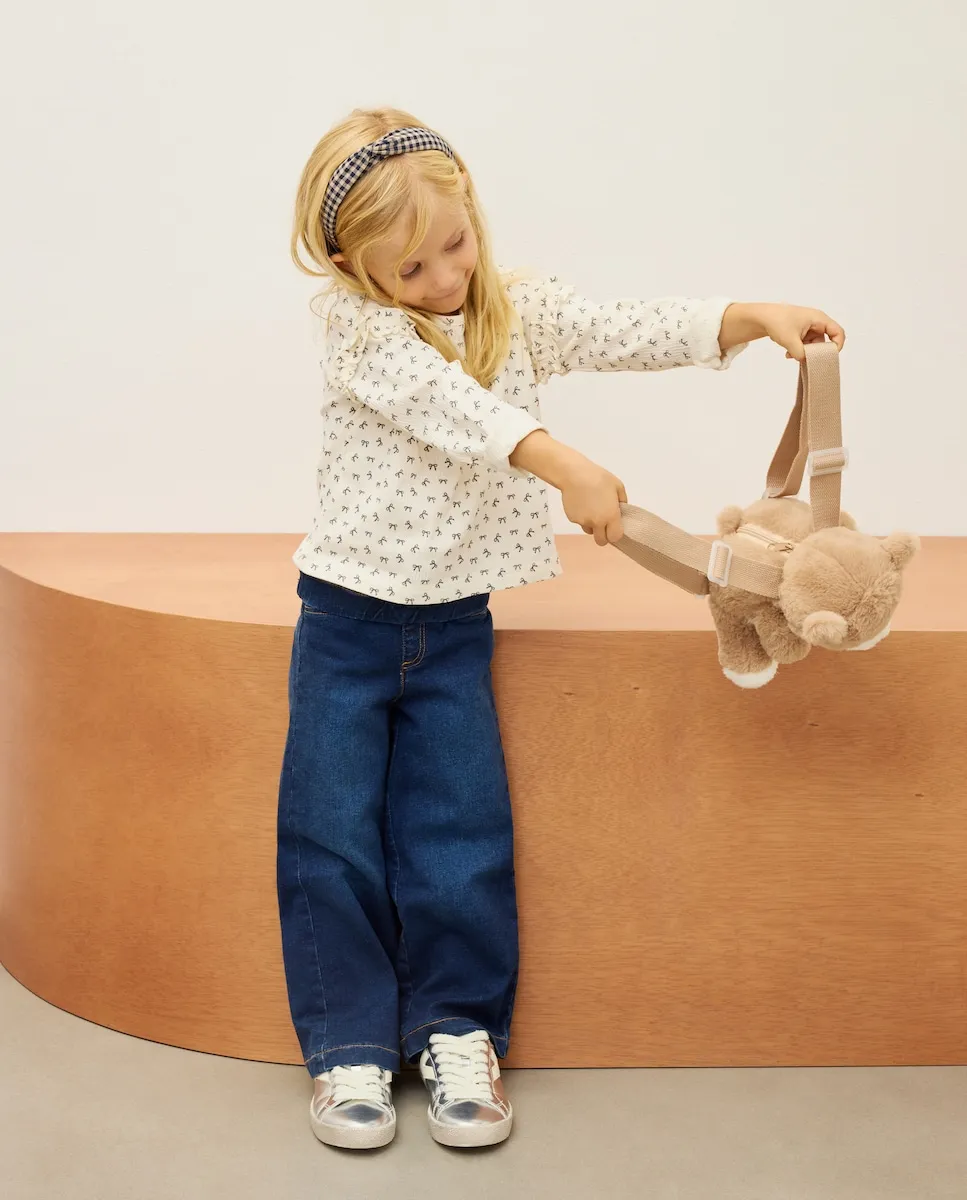 

Детские джинсовые брюки с широкими штанинами на резинке Kids El Corte Inglés, нежно-синий