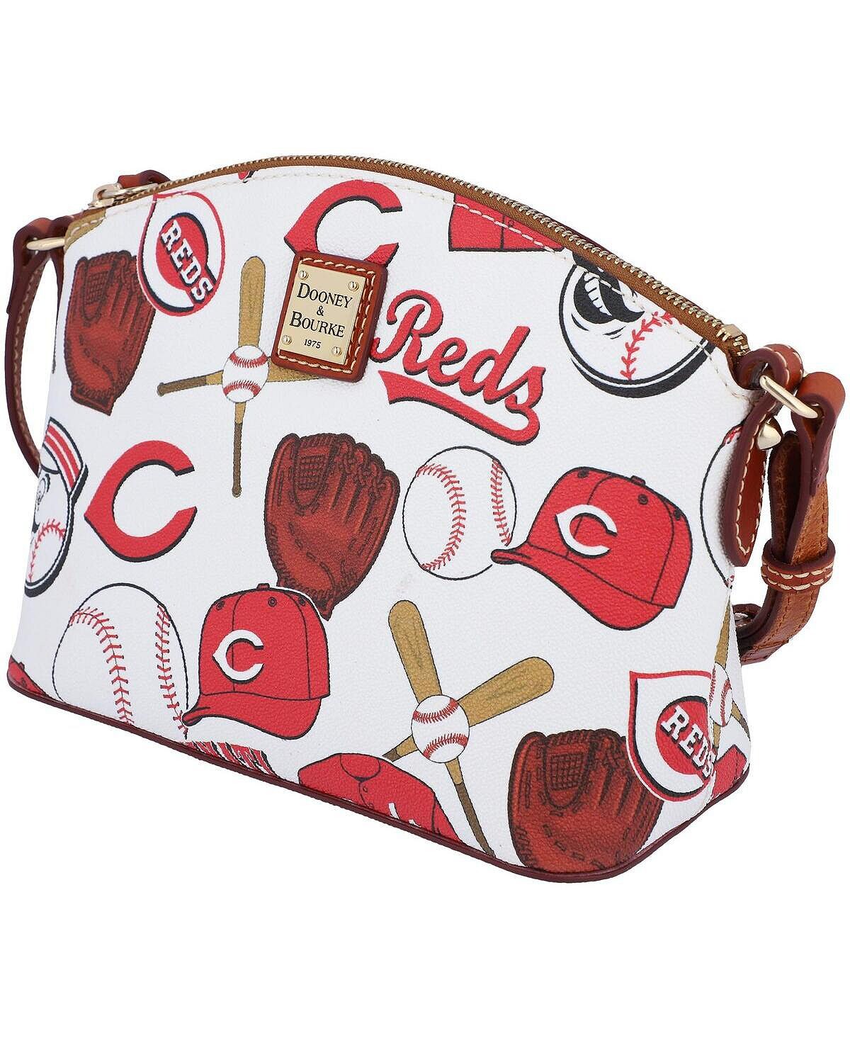 

Женская сумка через плечо Cincinnati Reds Gameday Suki со средним ремешком на ремешке Dooney & Bourke, белый