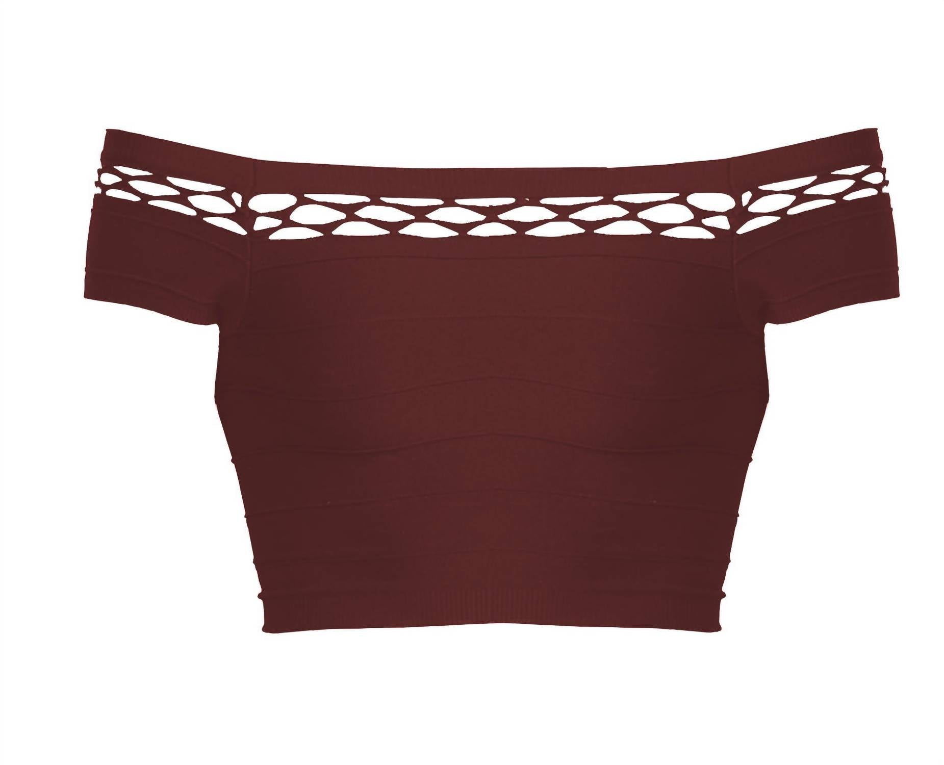 

Женщины El Cut Out Crop Топ в бордовом цвете Phat Buddha