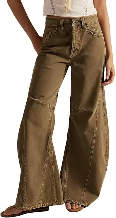 Женские широкие джинсы Low Waisted Lotus Tube в стиле Y2k