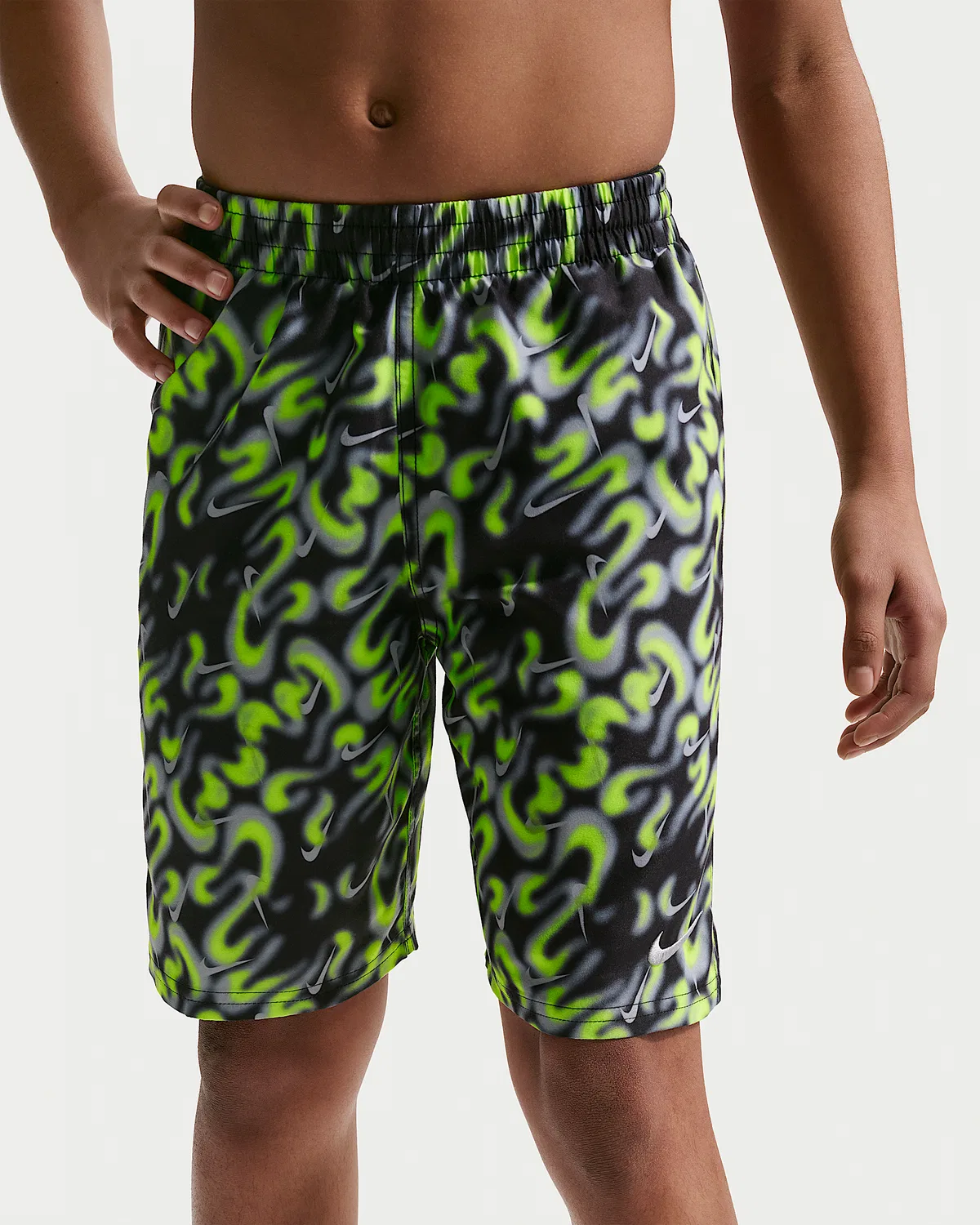 Детские (мальчиковые) плавки Nike Swim Breaker 7" с боксерской подкладкой, Black — фото 2