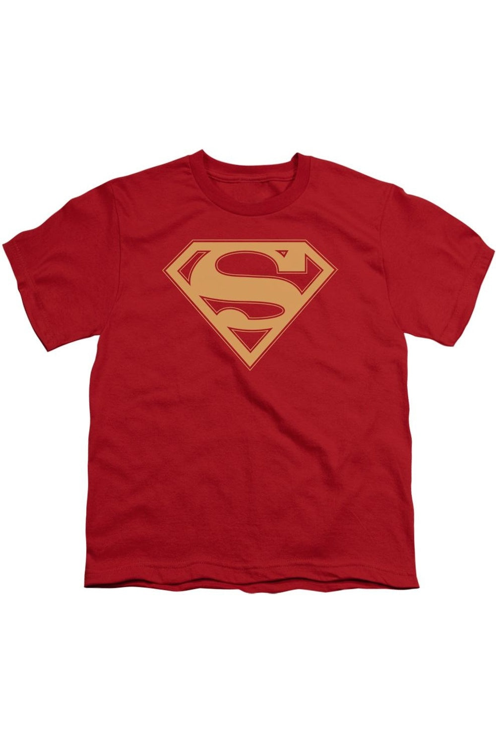 

Футболка с коротким рукавом для детей с красно-золотым щитом Superman Gildan