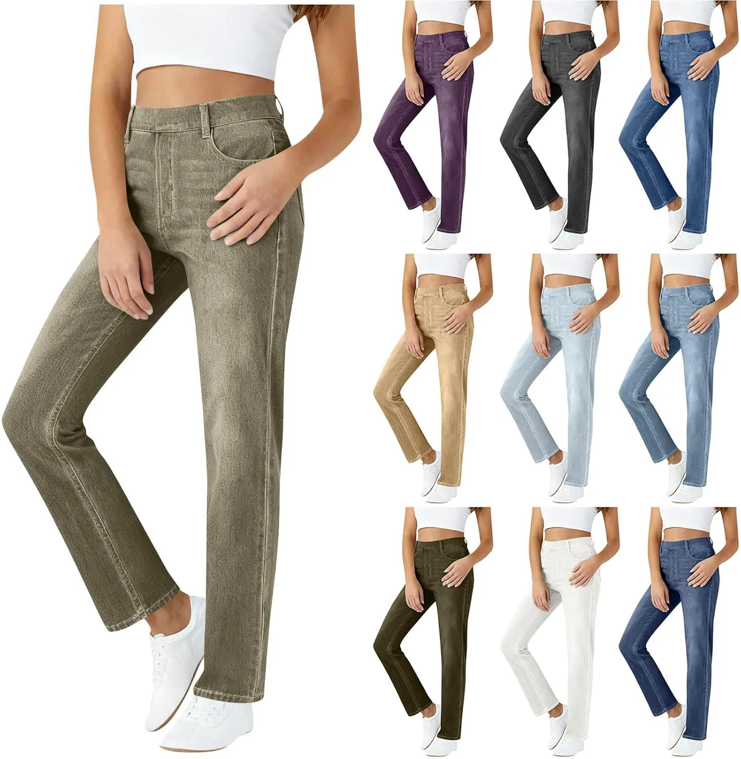 

Скинни джинсы для женщин с высокой посадкой и карманами