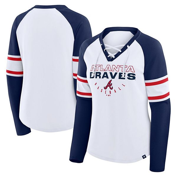 

Женская футболка Atlanta Braves Blitz Package с длинным рукавом и v-образным вырезом Fanatics