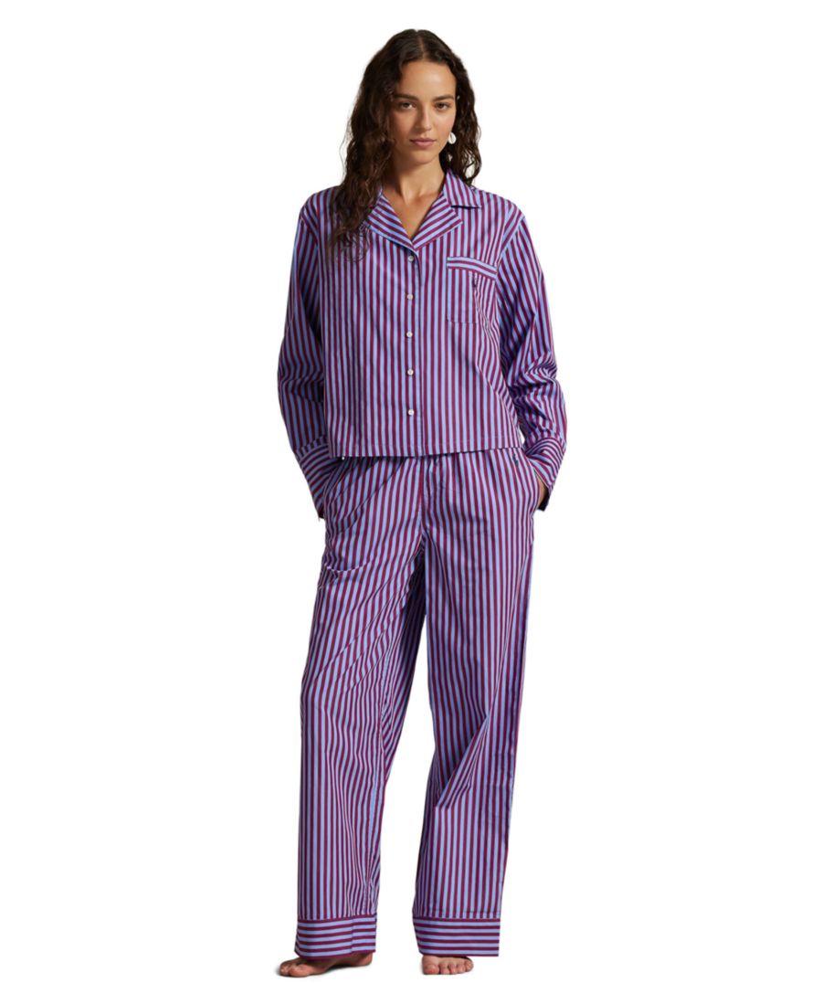 

Женский пижамный комплект из двух предметов: рубашка на пуговицах и брюки Polo Ralph Lauren, Raspberry Red