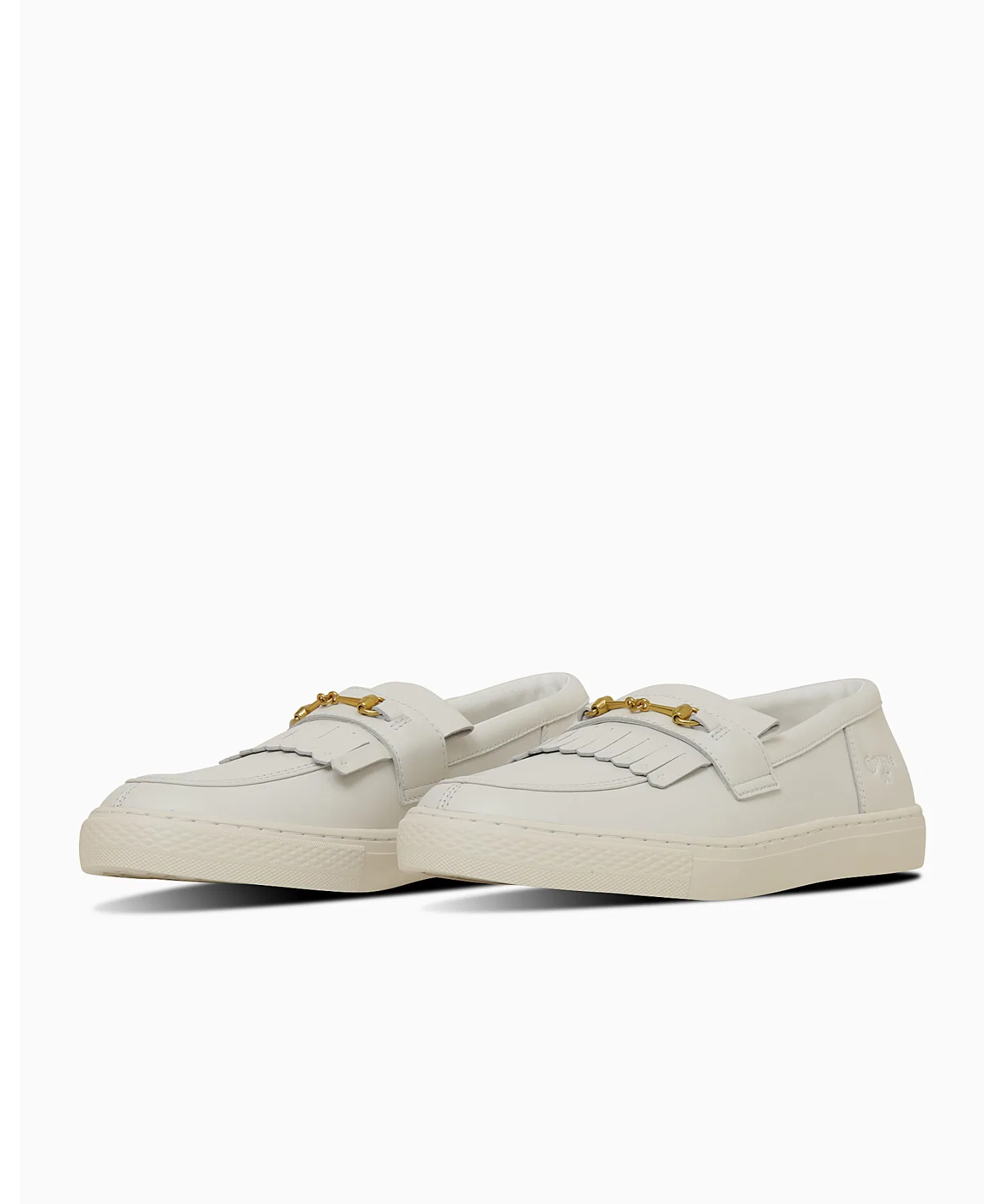 Унисекс кожаные лоферы Converse All Star Coupe GB с золотистой пряжкой белые