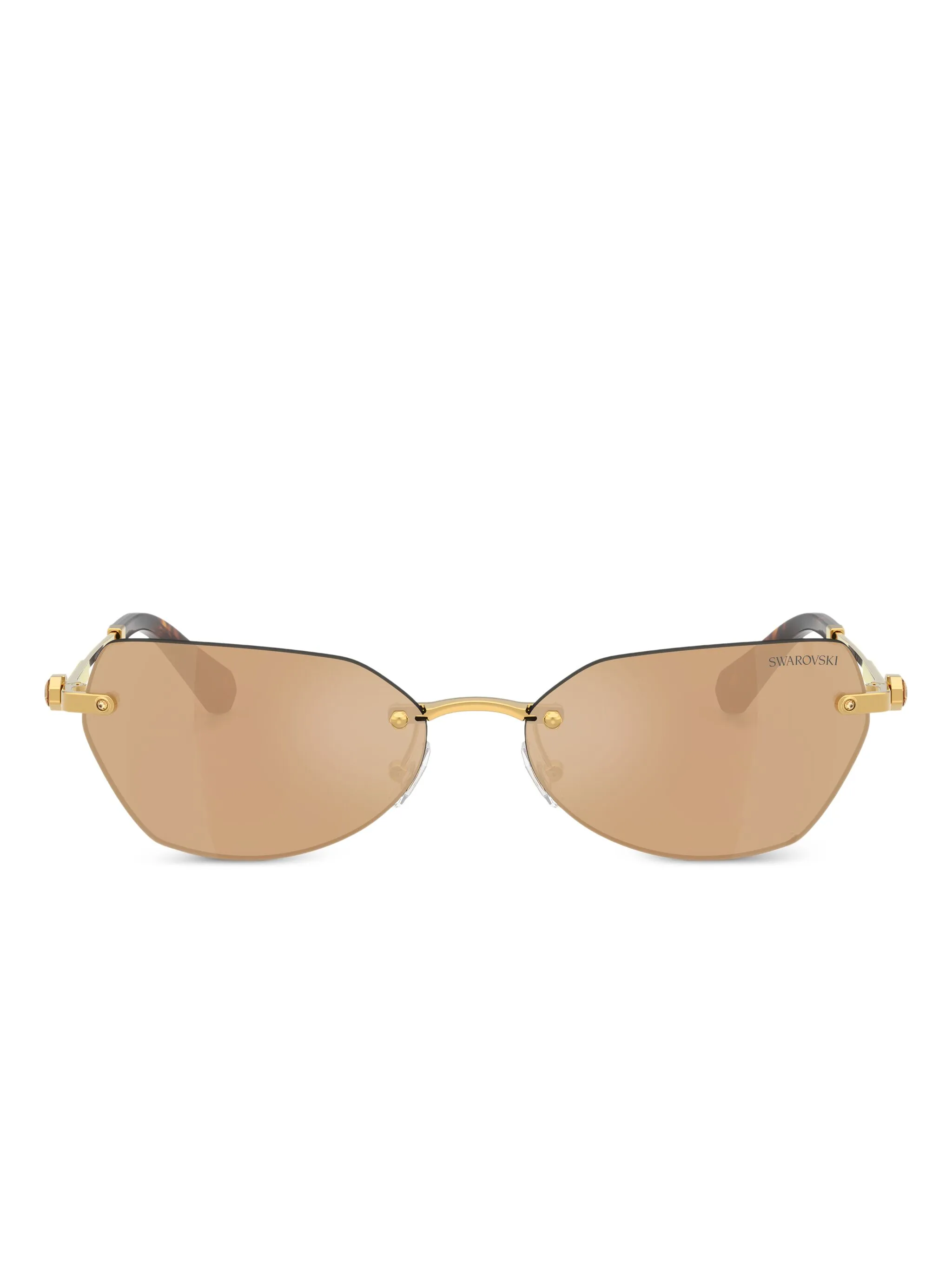 

Солнцезащитные очки черепаховой расцветки с кристаллами Swarovski, золотистый