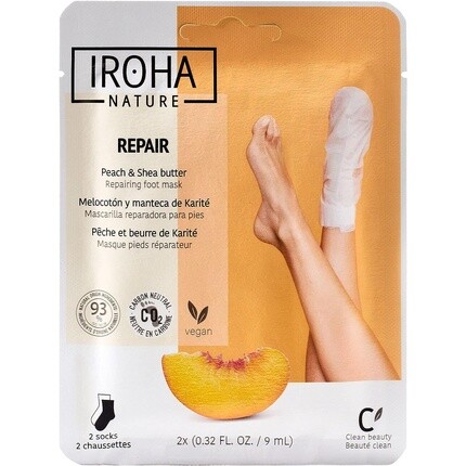 

Восстанавливающая маска для носков для ног Персик, Iroha Nature