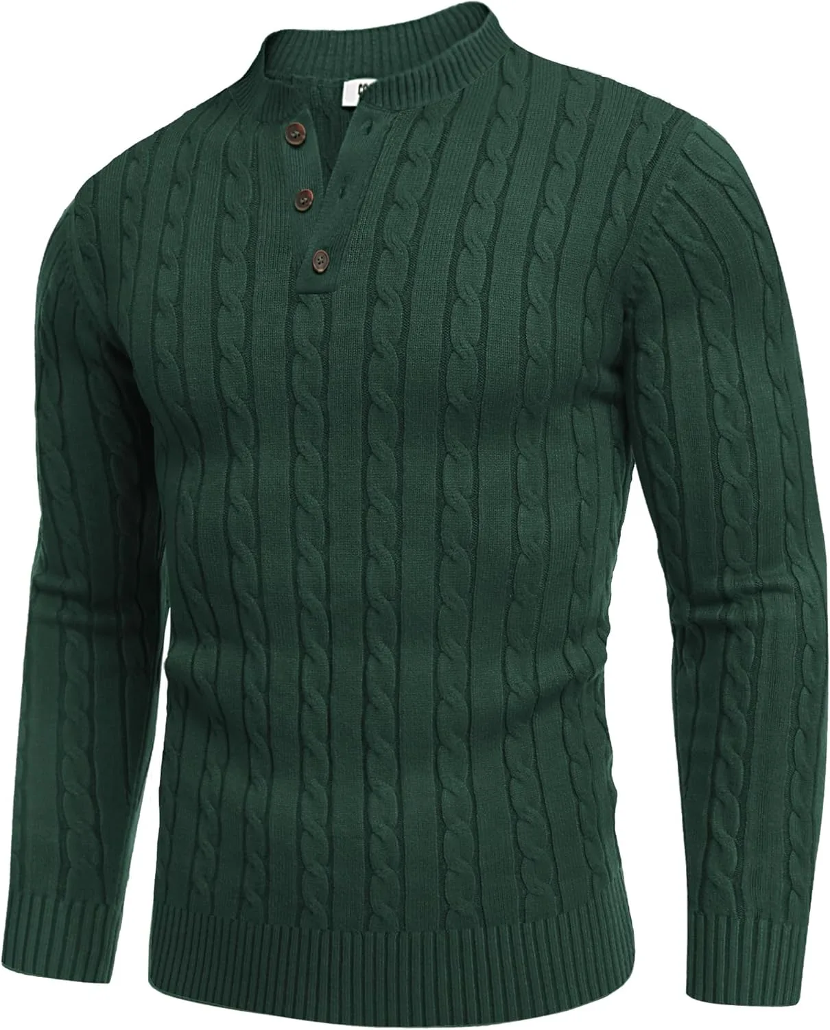 

COOFANDY мужской повседневный вязаный свитер с четвертью пуговиц Henley