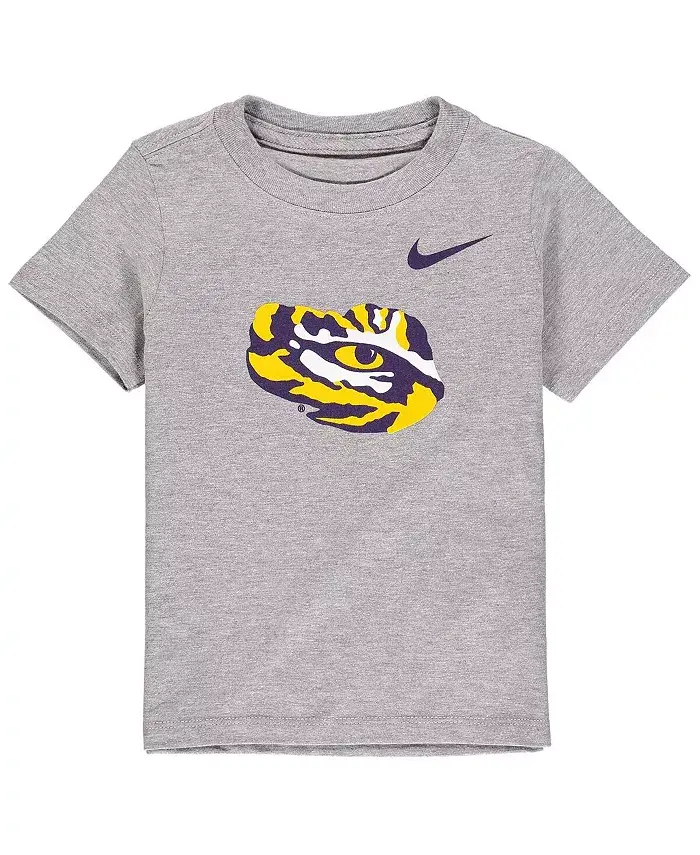 

Футболка с логотипом LSU Tigers для малышей унисекс, серый меланж Nike