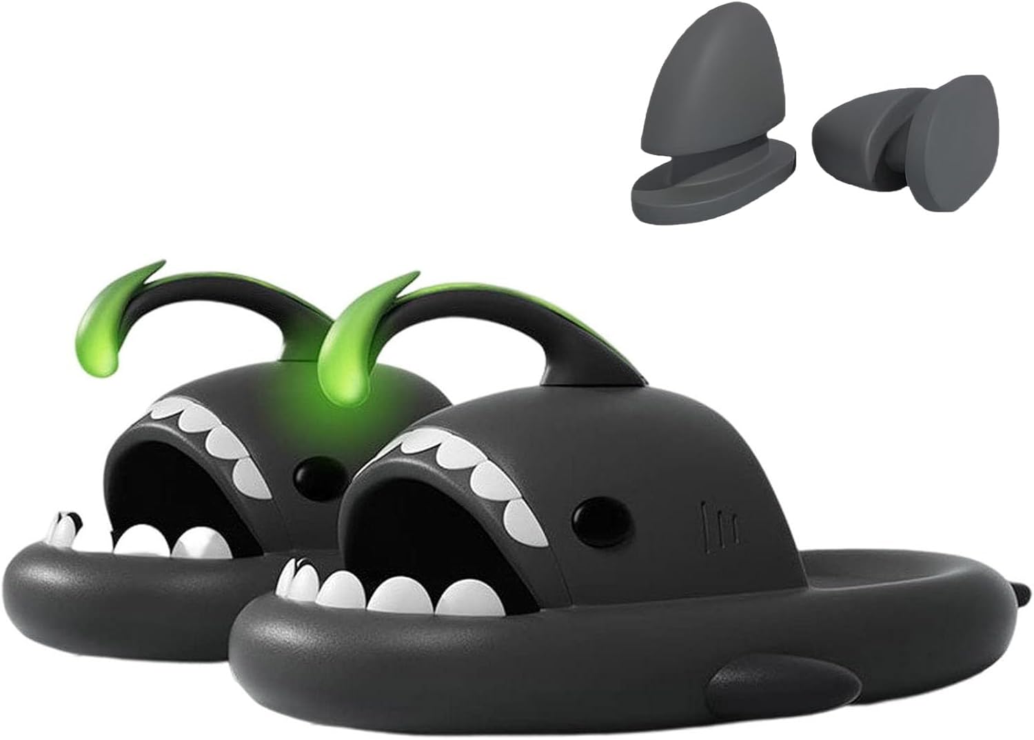 

Тапочки в форме рыбы-удильщика и акулы, светящиеся в темноте, супер мягкие и удобные, сандалии-акула для женщин и мужчин Generic