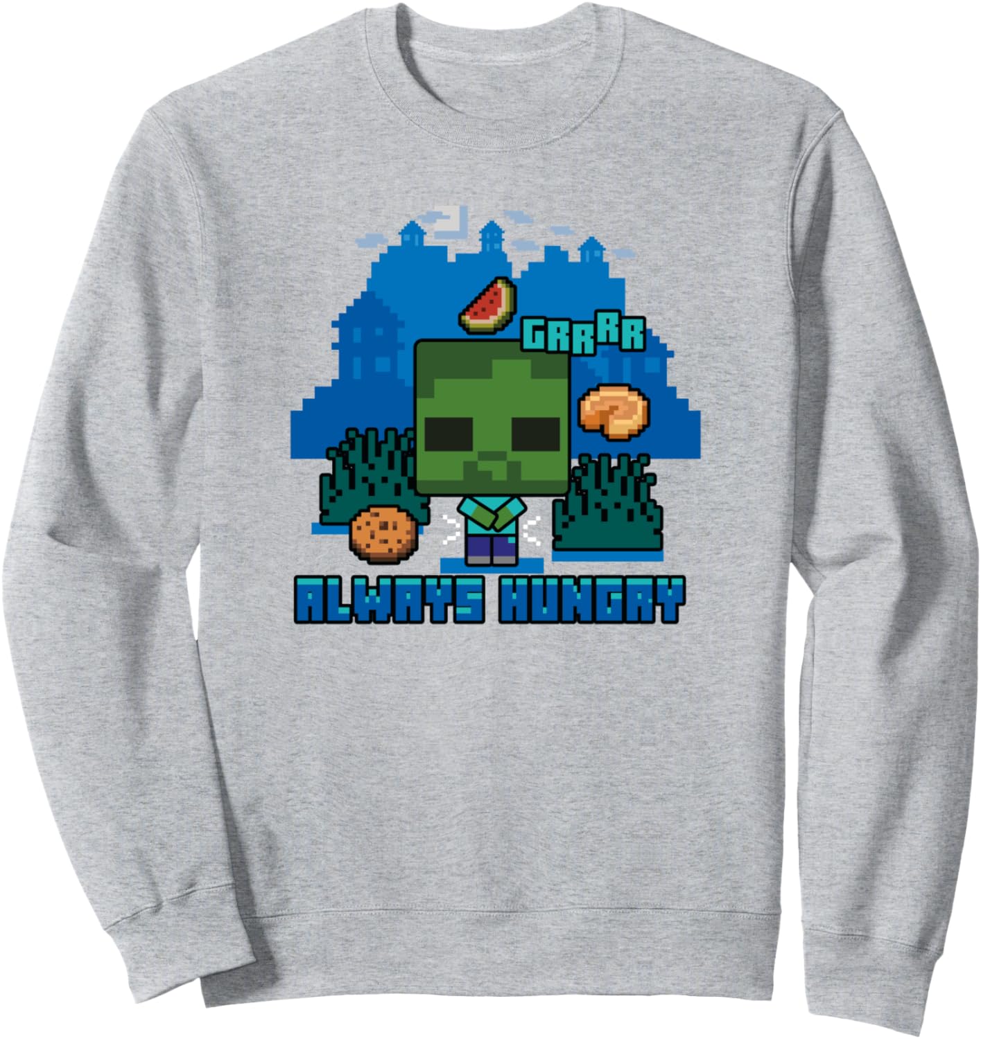 

Толстовка с постером Minecraft Zombie Grrrr Always Hungry, серая, Серый, Толстовка с постером Minecraft Zombie Grrrr Always Hungry, серая