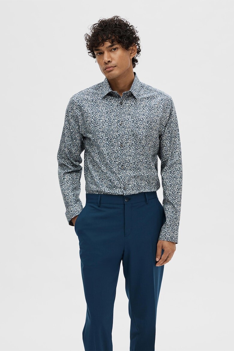 

Хлопковая рубашка с узором Selected Homme, белый