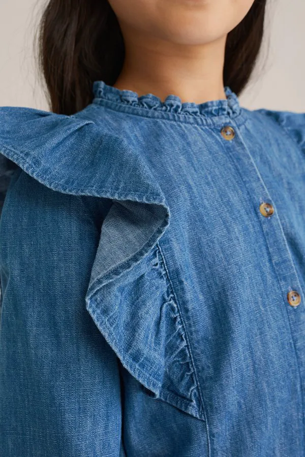 Блузка с ребристым краем We Fashion, Blue — фото 3
