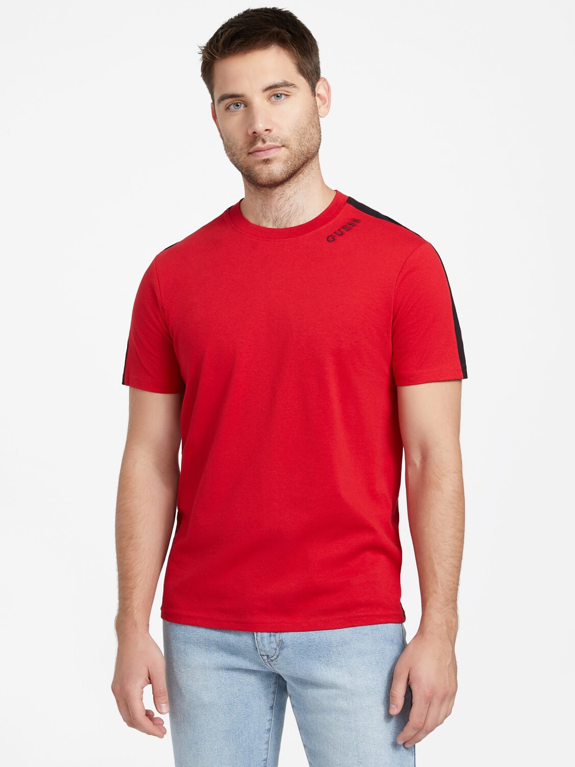 

Футболка Joey с контрастными полосками Guess Factory, цвет Varsity Red