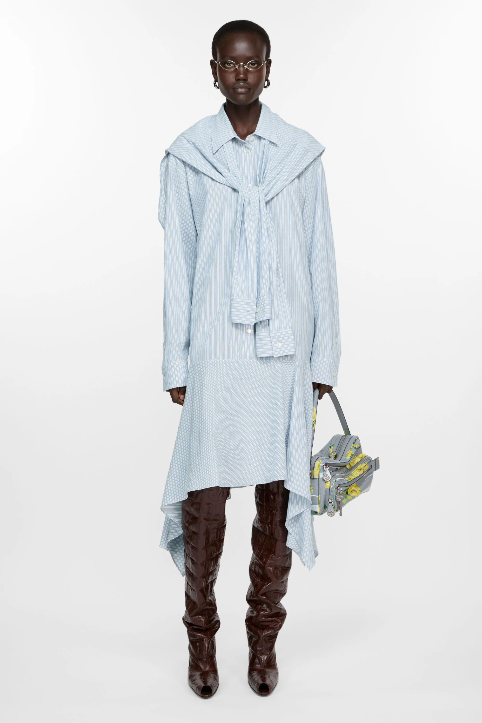 

Многослойное платье Acne Studios, сине-белый