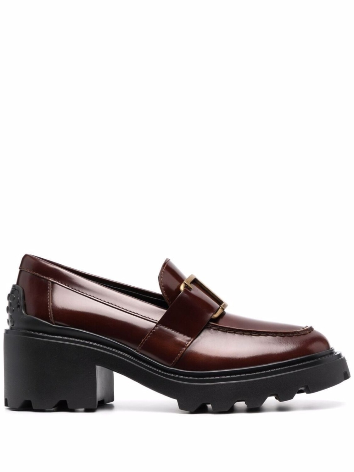 Tod's лоферы на блочном каблуке, коричневый