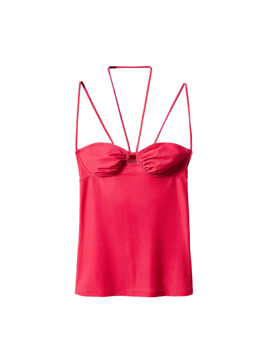 

Вечерний топ MANGO Top TEX, цвет raspberry