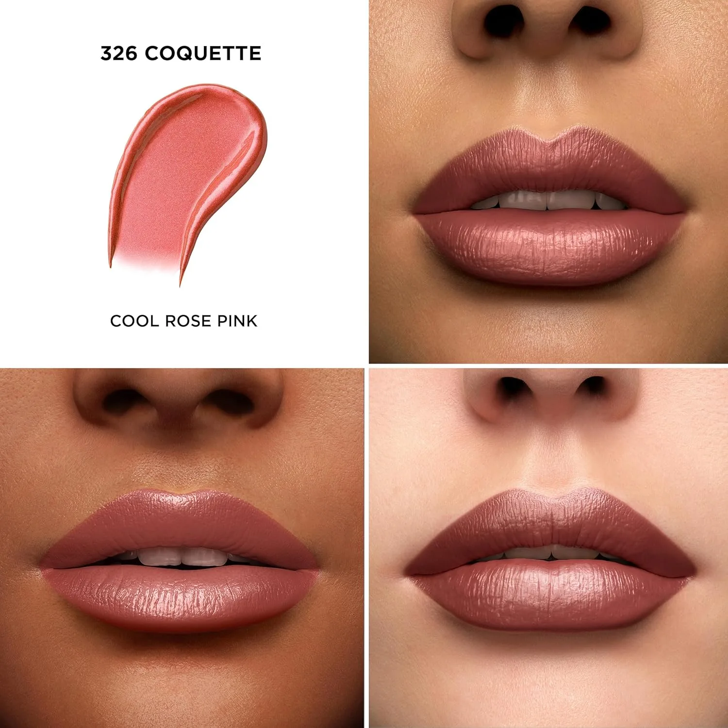 Увлажняющая кремовая помада Lancôme L'Absolu Rouge - стойкость к размазыванию и сияющий финиш - комфорт до 18 часов., 326 Coquette: cool rose pink — фото 2