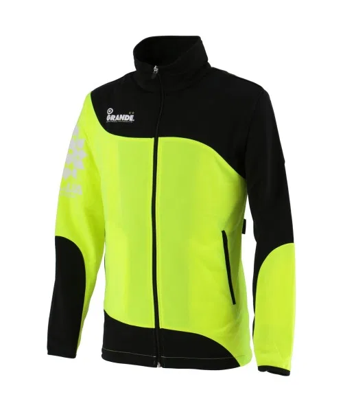 Куртка-джерси GRANDE.FP. Warm-up Light Jersey, флисовая, чёрный с жёлтым