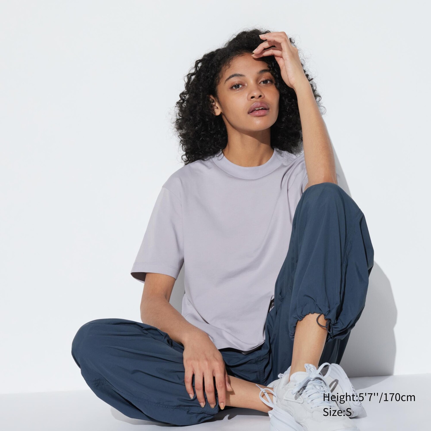 

Хлопковая футболка с круглым вырезом AIRism UNIQLO, светло-серый
