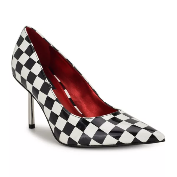 Женские лодочки Deonne с острым носом на шпильке Nine West, цвет black white